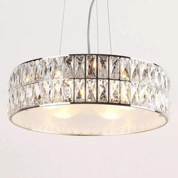 LAMPA wisząca DIAMANTE P0238 Maxlight szklana OPRAWA okrągła ZWIS z kryształkami crystal przezroczysty