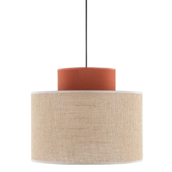 Żyrandol naturalny wiszący Duo 3139 tuba z juty beżowy brązowy