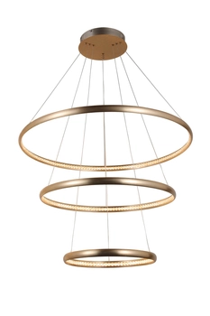 Salonowa lampa wisząca Brighton LED 55W z kryształkami złota