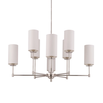 Salonowy żyrandol Empoli EMP-ZW-8 (N) nad stół do jadalni biały nikiel