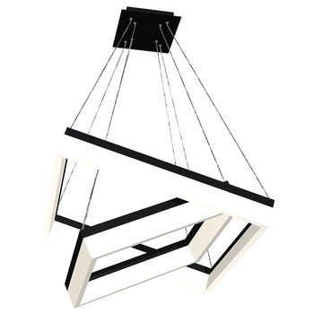 Wisząca LAMPA geometryczna NERO ML082 Milagro kwadratowa OPRAWA zwis LED 80W 4000K czarny biały