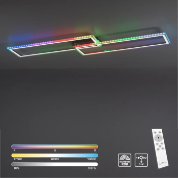 Sufitowa lampa na pilot FELIX srebrna 14635-55 1xLED 45W 2700-5000K RGB zmienna barwa