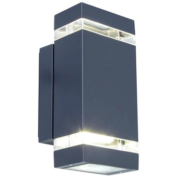 Ścienna LAMPA zewnętrzna FOCUS 5605013118 Lutec prostokątna OPRAWA kinkiet LED 8W 4000K metalowy IP44 szary
