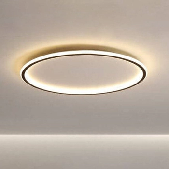 Dup.Plafon LAMPA sufitowa MODERN MD1803-R50-Y Abigali metalowa OPRAWA okrągła LED 36W 3000K - 5000K plafoniera z pilotem czarny