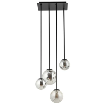 Kulista lampa sufitowa do salonu Tulia 33502 Sigma szklana czarna szara