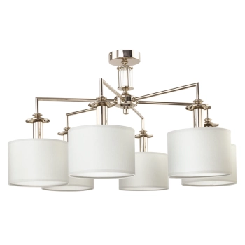 Sufitowa lampa z abażurami Artu ART-PL-6 (N) do jadalni biała nikiel