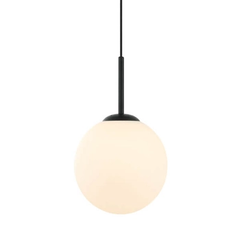 Wisząca lampa kula Deore PND-5578-1S-BK Italux metal szkło czarny biały