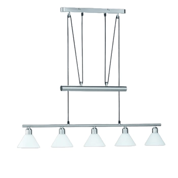 Wisząca lampa nad wyspę STAMINA 3751051-07 metalowa szklana biała chrom