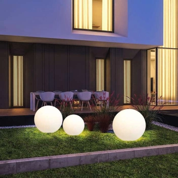 Dekoracyjna LAMPA kula 60cm CUMULUS L 6978 okrągła ogrodowa outdoor IP44 biała