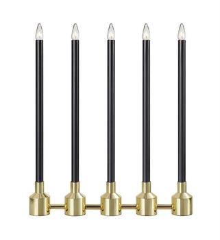 Elegancki świecznik stołowy Philippa candlestick czarny złoty