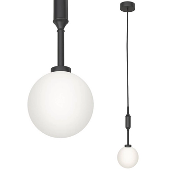 Wisząca lampa czarna biała Ero I okrągły zwis nad wyspę