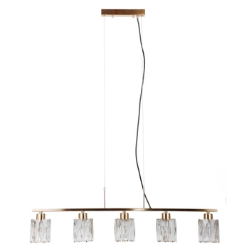 Wisząca lampa tuby Simona PND-40814-5-HBR szklana złoty przezroczysty