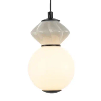 Szklana lampa wisząca Balos PND-94921-1A-BK LED 5W 3000K przydymiona biała