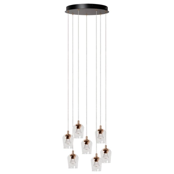 Lampa wisząca loftowa BERLIANE 00430/28/60 szklana czarna złota