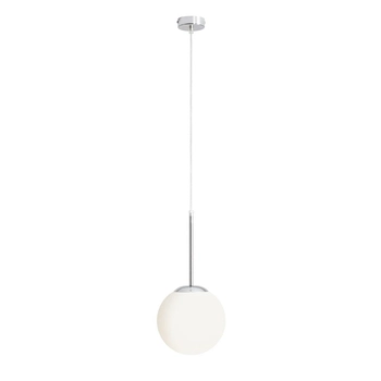 Wisząca lampa szklana Bosso 1087XS4 Aldex kulista chromowana nad łóżko