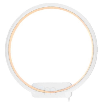 Kinkiet LAMPA ścienna MDECO SLIM/000101/4000/W futurystyczna OPRAWA metalowa LED 18W 4000K pierścień ring biały