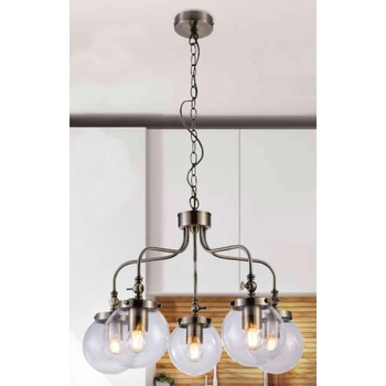 LAMPA wisząca BALLET 35-70876 Candellux industrialna OPRAWA szklane kule ZWIS na łańcuchu przezroczysty