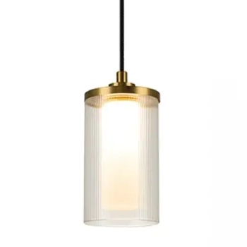 Podłużna wisząca lampa 23018 LED 9W 3000K tubka szklana złoty biały