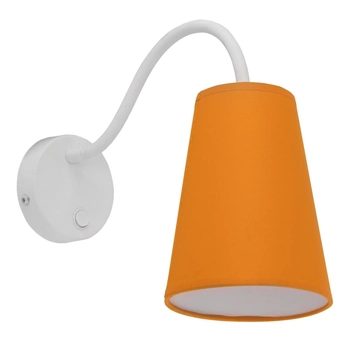 Kinkiet ścienny z tkaninowym abażurem Wire 2448 TK Lighting z peszlem pomarańczowy