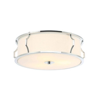 LAMPA sufitowa Pirelo PL Cromo Orlicki Design klasyczna OPRAWA okrągły plafon abażurowy biały chrom
