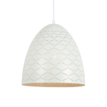 Wisząca lampa metalowa Leilani PND-43445-1L-WH zwis do przedpokoju biały