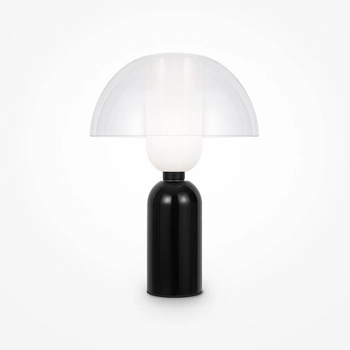 Lampa stołowa do sypialni Memory MOD177TL-01B Maytoni grzybek czarna przezroczysta