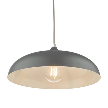 Metalowa lampa wisząca Kaelan KAE0137 kopułowa szara