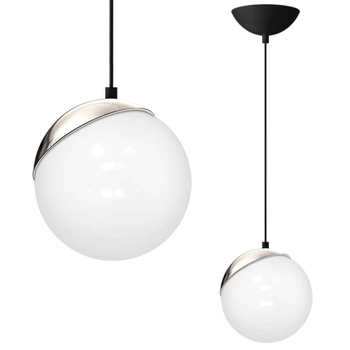 Wisząca LAMPA loftowa SFERA MLP4673 Milagro szklana OPRAWA skandynawski ZWIS kula ball biała