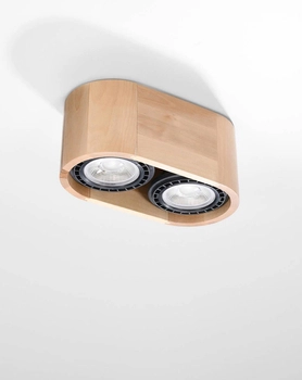 Spot LAMPA sufitowa SL.0914 owalna OPRAWA drewniany downlight drewno