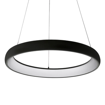 Wisząca lampa okrągła Alessia LED 50W 3000K ring do salonu czarny