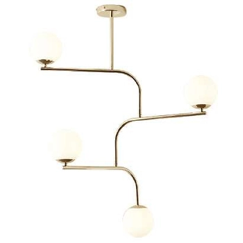 Sufitowa lampa Branches CGBRANCH5BRASS COPEL modernistyczna OPRAWA szklane kule balls białe mosiężne