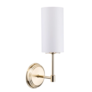 Podłużna lampa ścienna Empoli EMP-K-1 (Z) A tuba biała mosiądz