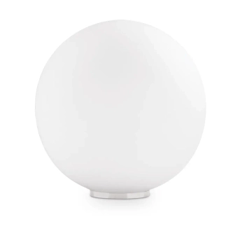 Kulista lampa stołowa Mapa biała szklana 1xE27 42W okrągła kula ball do salonu 9131