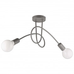 LAMPA sufitowa VEN W-LOOP/2 GR loftowa OPRAWA plafon pręty sticks szare