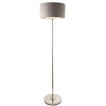 Salonowa lampa podłogowa Highclere 112570 z abażurem brązowa nikiel