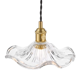 Lampa jadalniana zwis Hadano HAD0140-12 szklana mosiądz przezroczysty