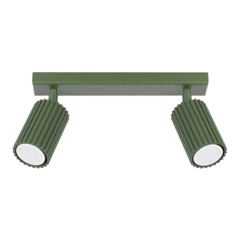 Podwójna lampa sufitowa KARBON SL.1618 tubki ryflowane zielone