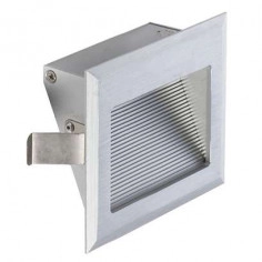 Wpuszczana LAMPA schodowa INTRO R10606 Redlux metalowa OPRAWA do zabudowy LED 1W 3000K kwadratowa aluminium szczotkowane