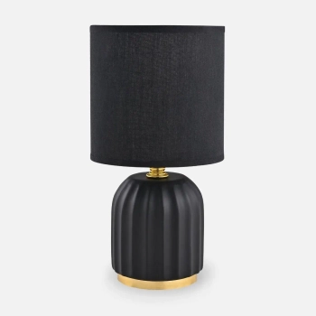 Nocna lampka STOŁOWA HS8723-BL tuba ceramiczka czarny zloty