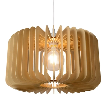 Drewniana lampa wisząca Etta 46406/39/76 Lucide do salonu biała