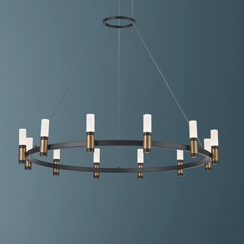 Wisząca LAMPA modernistyczna ALAMO PND-280110130-12A-MBL Italux okrągła OPRAWA metalowa LED 48W 3000K pierścień ring czarny