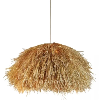 Wisząca lampa boho 23197 naturalna do jadalni brązowy złoty