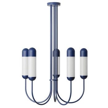 Szklana lampa wisząca Funsui FNB51313R02 sople granatowe białe