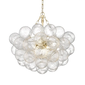 Molekułowa wisząca lampa COMO złoty mat metalowa szklana art deco G9 7p P07552AM