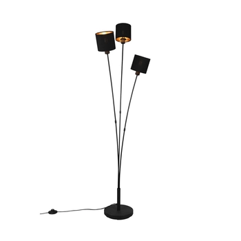 Lampa podłogowa tuby Tommy R46333979 z abażurami czarny złoty