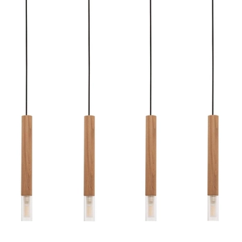 Wisząca lampa skandynawska Madera drewniane tuby do jadalni