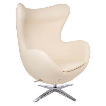 Nowoczesny fotel salonowy Egg KH1301100131 King Home z ekoskóry beżowy