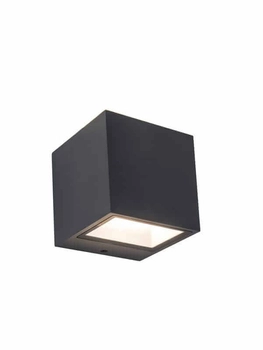 Zewnętrzna LAMPA ścienna GEMINI 5189114118 Lutec elewacyjna OPRAWA metalowa LED 9W 4000K kinkiet kostka IP54 szara