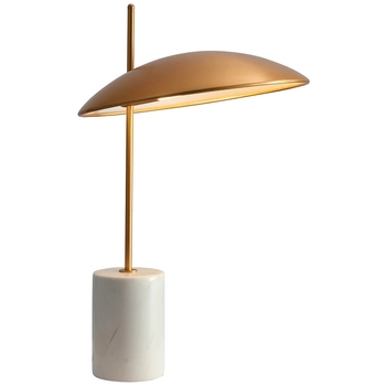 Stołowa LAMPA stojąca VILAI TB-203342-1-GD Italux loftowa LAMPKA biurkowa LED 4W 3000K metalowa kopuła złota marmurowa