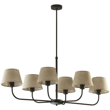 Klasyczny żyrandol abażurowy Chicago 3999 TK Lighting lniany czarny